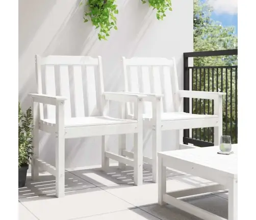 Dārza Ēdamkrēsls 2 Pcs Balts 65.5 X 59 X 88Cm Hdpe Vidaxl