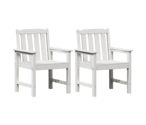 Dārza Ēdamkrēsls 2 Pcs Balts 65.5 X 59 X 88Cm Hdpe Vidaxl