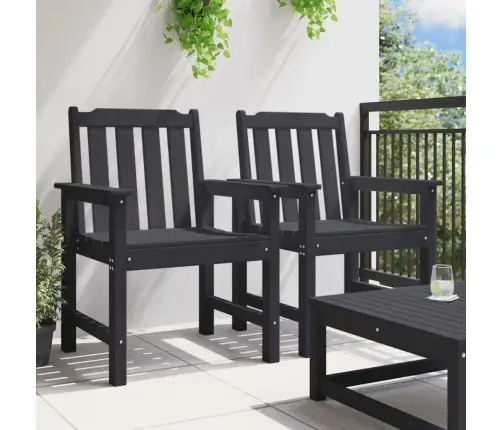 Aia Söögitool Padjaga 2 Pcs Must 65.5 X 59 X 88Cm Hdpe