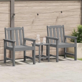 Dārza Ēdamkrēsls 2 Pcs Gaiši Pelēks 65.5 X 59 X 88Cm Hdpe Vidaxl