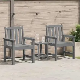Sodo Valgomoji Kėdė 2 Pcs Šviesiai Pilka 65.5 X 59 X 88Cm Hdpe