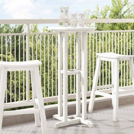Bāra Galds Balts 55 X 55 X 107 Cm Hdpe Vidaxl