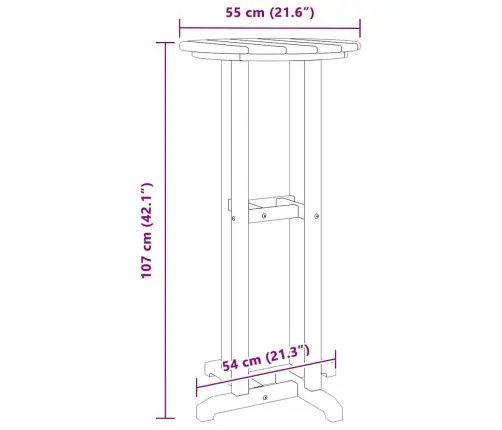 Baro Stalas Balta 55 X 55 X 107 Cm Hdpe