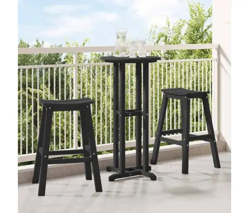 Bāra Krēsls 2 Pcs Melna 52 X 43 X 73.5Cm Hdpe Vidaxl