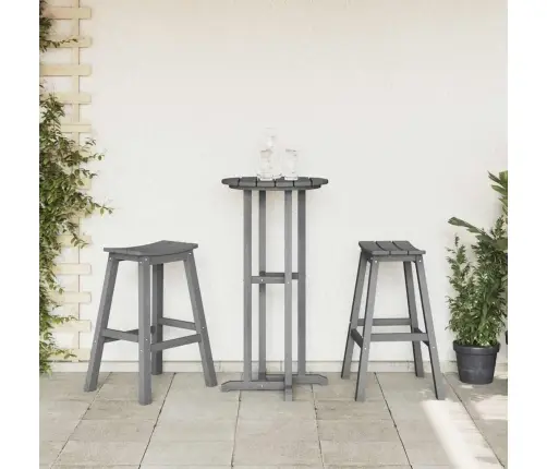 Bāra Krēsls 2 Pcs Gaiši Pelēks 52 X 43 X 73.5Cm Hdpe Vidaxl