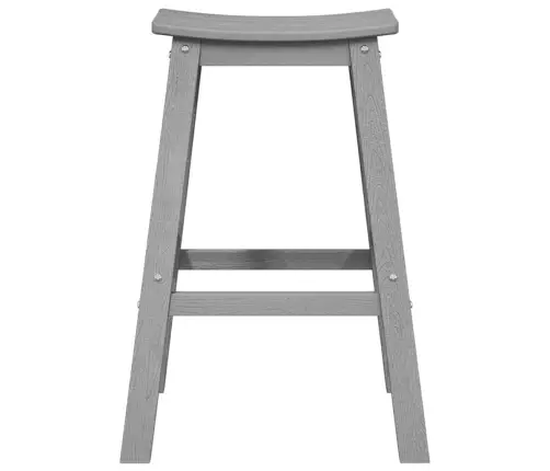 Bāra Krēsls 2 Pcs Gaiši Pelēks 52 X 43 X 73.5Cm Hdpe Vidaxl