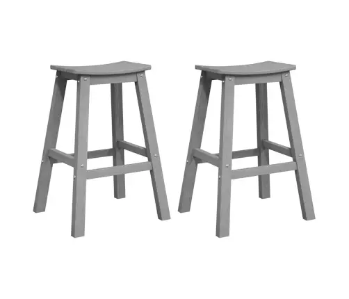 Bāra Krēsls 2 Pcs Gaiši Pelēks 52 X 43 X 73.5Cm Hdpe Vidaxl