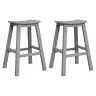 Bāra Krēsls 2 Pcs Gaiši Pelēks 52 X 43 X 73.5Cm Hdpe Vidaxl