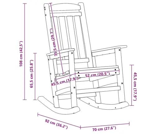 Dārza Šūpuļkrēsls Tumši Zils 70 X 92 X 108Cm Hdpe Vidaxl
