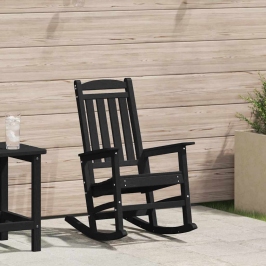 Dārza Šūpuļkrēsls Melna 70 X 92 X 108Cm Hdpe Vidaxl