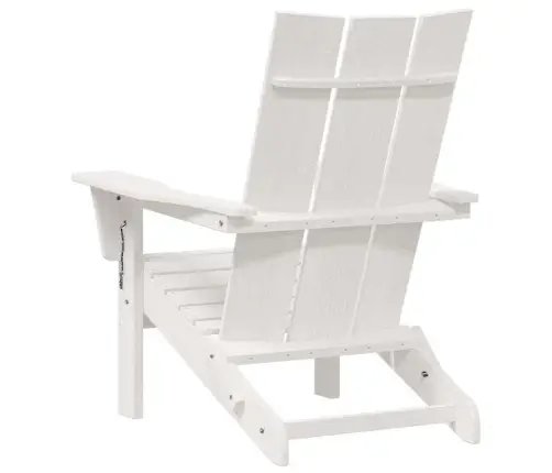 Saliekamais Adirondack Krēsls Balts 74.5 X 80.5 X 90Cm Hdpe Vidaxl