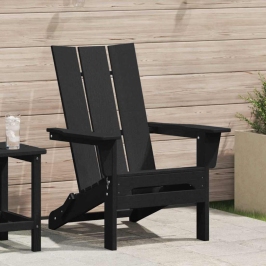Saliekamais Adirondack Krēsls Melna 74.5 X 80.5 X 90Cm Hdpe Vidaxl