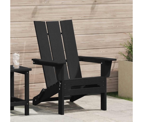 Saliekamais Adirondack Krēsls Melna 74.5 X 80.5 X 90Cm Hdpe Vidaxl