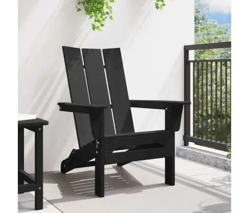 Saliekamais Adirondack Krēsls Melna 74.5 X 80.5 X 90Cm Hdpe Vidaxl