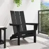 Saliekamais Adirondack Krēsls Melna 74.5 X 80.5 X 90Cm Hdpe Vidaxl