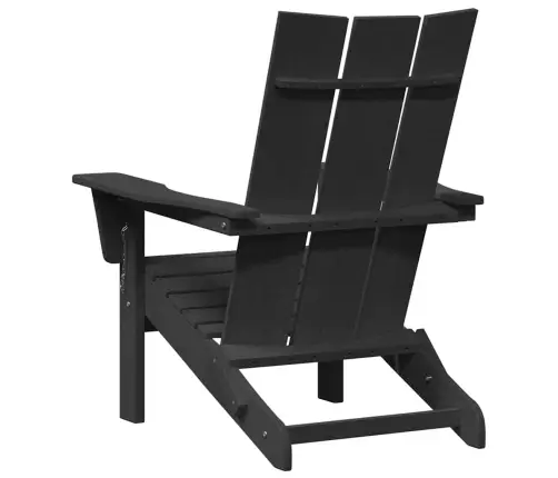 Saliekamais Adirondack Krēsls Melna 74.5 X 80.5 X 90Cm Hdpe Vidaxl