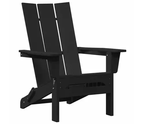 Saliekamais Adirondack Krēsls Melna 74.5 X 80.5 X 90Cm Hdpe Vidaxl