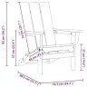 Saliekamais Adirondack Krēsls Melna 74.5 X 80.5 X 90Cm Hdpe Vidaxl