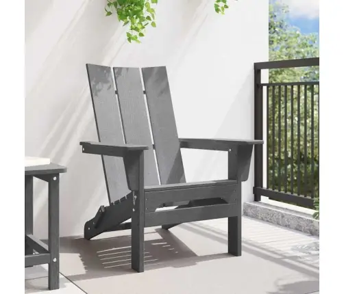 Saliekamais Adirondack Krēsls Gaiši Pelēks 74.5 X 80.5 X 90Cm Vidaxl