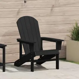 Adirondack Krēsls Melna 82 X 74 X 92 Cm Hdpe Vidaxl
