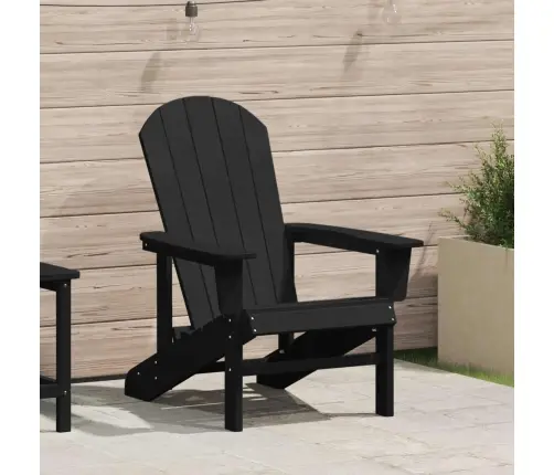Adirondack Krēsls Melna 74 X 82 X 92Cm Hdpe Vidaxl
