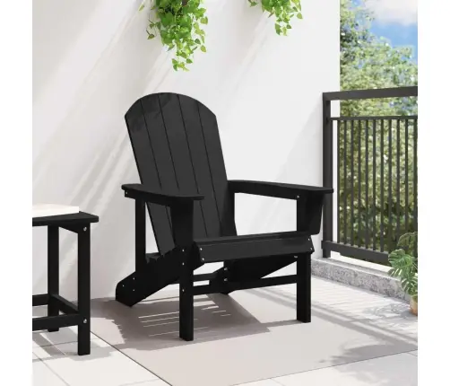 Adirondack Krēsls Melna 74 X 82 X 92Cm Hdpe Vidaxl