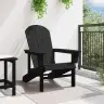 Adirondack Krēsls Melna 74 X 82 X 92Cm Hdpe Vidaxl