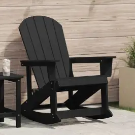 Adirondack Šūpuļkrēsls Melna 73.5 X 92 X 90Cm Hdpe Vidaxl