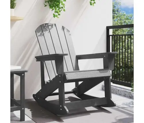 Adirondack Šūpuļkrēsls Gaiši Pelēks 73.5 X 92 X 90Cm Hdpe Vidaxl