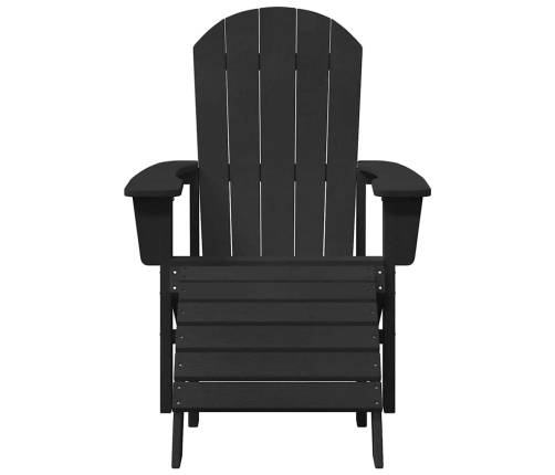 Adirondack Krēsls Ar Spilvenu Melna 74 X 82 X 92Cm Hdpe Vidaxl