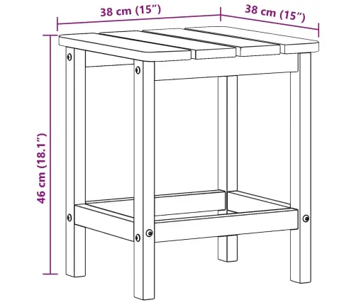 Šoninis Stalas Balta 38 X 38 X 46 Cm Polietilenas