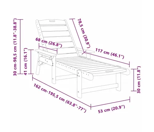 Sauļošanās Krēsls Balts 73.5 X 92 X 90Cm Hdpe Vidaxl