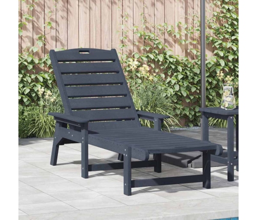 Sauļošanās Krēsls Ar Spilvenu Tumši Zils 73.5 X 92 X 90Cm Hdpe Vidaxl
