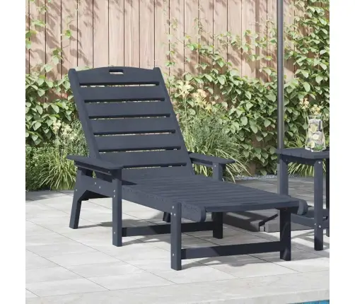 Sauļošanās Krēsls Ar Spilvenu Tumši Zils 73.5 X 92 X 90Cm Hdpe Vidaxl