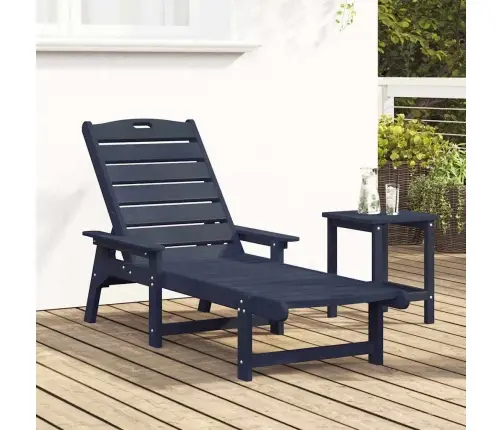 Sauļošanās Krēsls Ar Spilvenu Tumši Zils 73.5 X 92 X 90Cm Hdpe Vidaxl