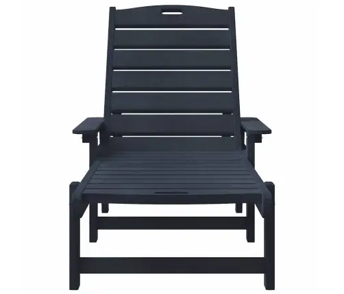 Sauļošanās Krēsls Ar Spilvenu Tumši Zils 73.5 X 92 X 90Cm Hdpe Vidaxl