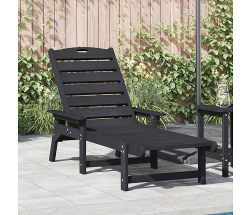 Sauļošanās Krēsls Melna 73.5 X 92 X 90Cm Hdpe Vidaxl