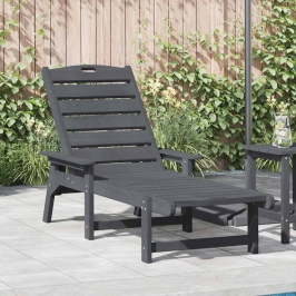 Sauļošanās Krēsls Gaiši Pelēks 73.5 X 92 X 90Cm Hdpe Vidaxl