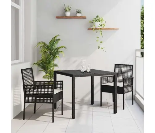 Aia Söögilaudade Komplekt 3 Pcs Must Polürotang