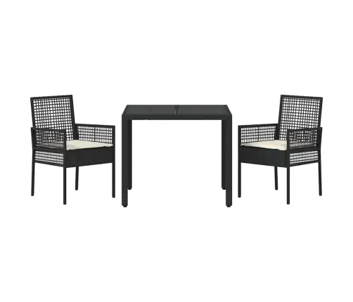 Aia Söögilaudade Komplekt 3 Pcs Must Polürotang