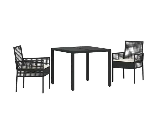 Aia Söögilaudade Komplekt 3 Pcs Must Polürotang