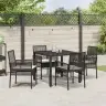 Dārza Ēdamgalds 5 Pcs Melna 90 X 90 X 75 Cm Vidaxl
