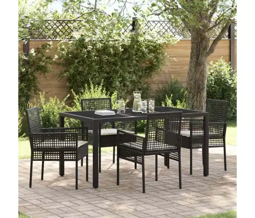 Dārza Ēdamgalds 5 Pcs Melna 150 X 90 X 75 Cm Vidaxl