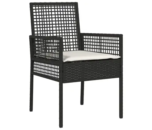 Dārza Ēdamgalds 9 Pcs Melna 190 X 90 X 75 Cm Vidaxl