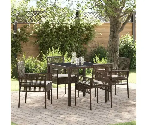 Sodo Valgomojo Komplektas 5 Pcs Ruda Poliratanas