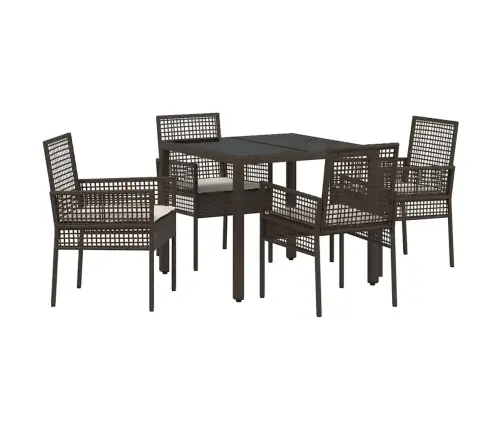 Sodo Valgomojo Komplektas 5 Pcs Ruda Poliratanas