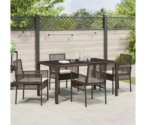 Dārza Ēdamgalds 5 Pcs Brūna 150 X 90 X 75 Cm Vidaxl