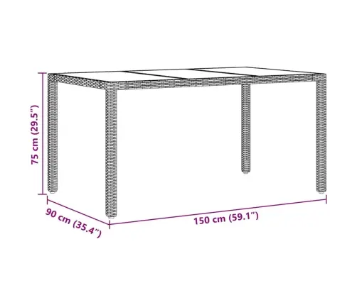 Dārza Ēdamgalds 5 Pcs Brūna 150 X 90 X 75 Cm Vidaxl