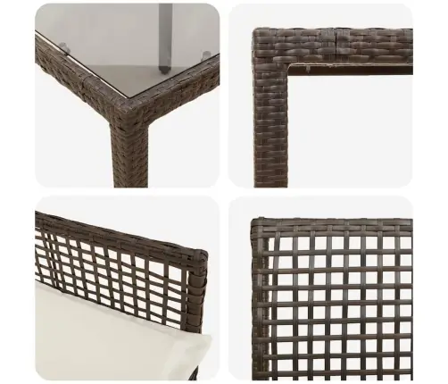 Dārza Ēdamgalds 7 Pcs Brūna 190 X 90 X 75 Cm Vidaxl