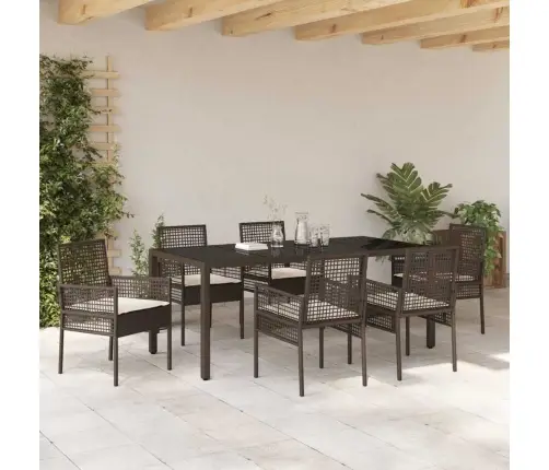 Dārza Ēdamgalds 7 Pcs Brūna 190 X 90 X 75 Cm Vidaxl